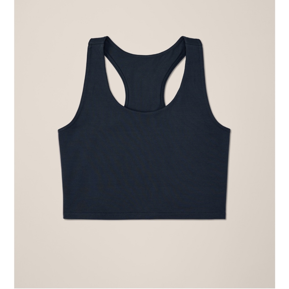 NWOT Pact On The Go-To Crop Tank Navy - S